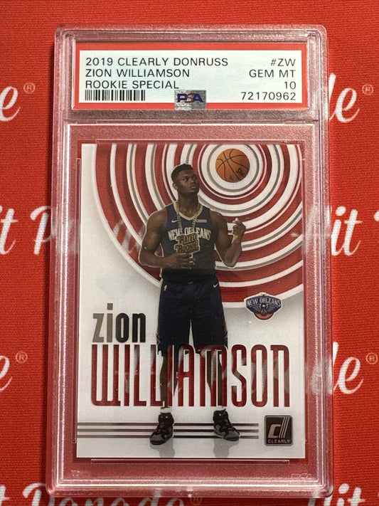2019 Clearly Donruss Zion Williamson Rookie Special RC PSA Gem Mt 10